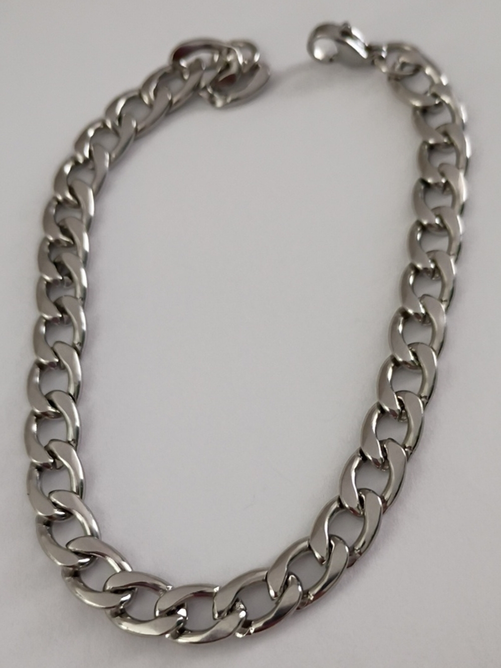 Men's Silver Cuban Link Chain Necklace - Polished Stainless Steel